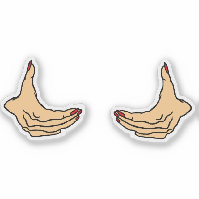Two Cartoon Female Hands Holding Chest  (Front)