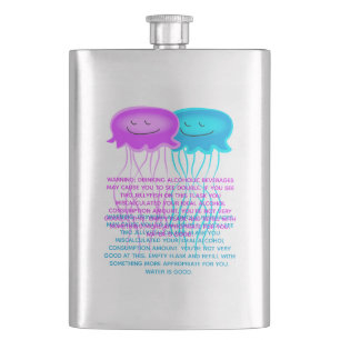 Two Cartoon Jellyfish Hip Flask