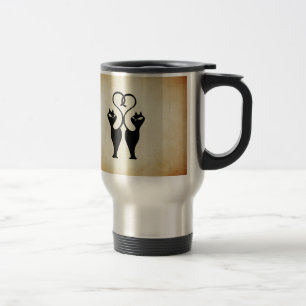 Two Cat Silhouette Travel Mug