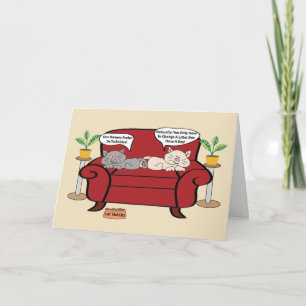 Two Cats And A Litter Tray Birthday Card