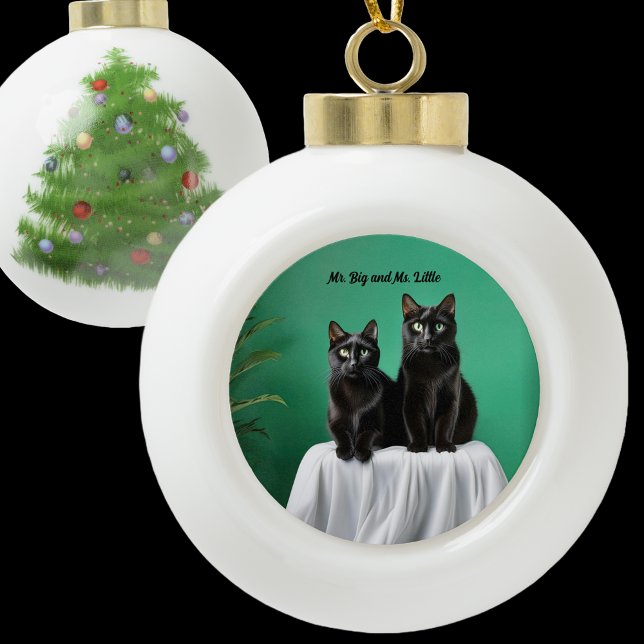 Two Cats  Ceramic Ball Christmas Ornament (Creator Uploaded)