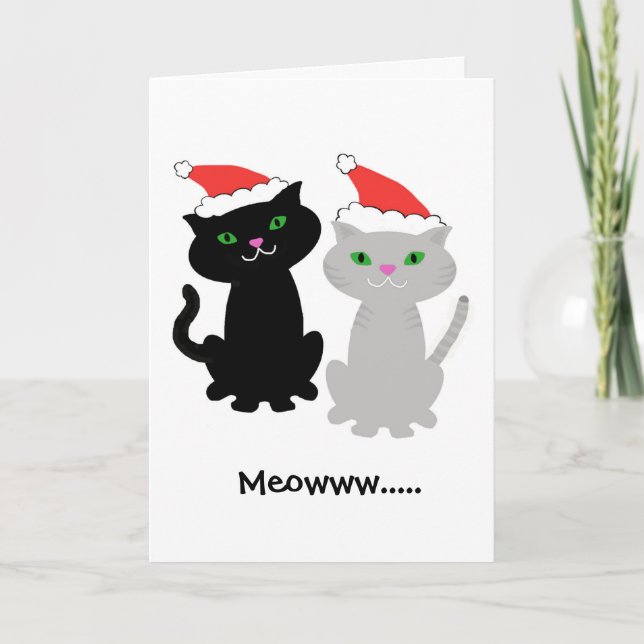 Two Cats Christmas Card (Front)