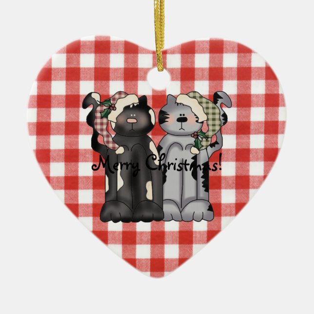 Two-Cats Christmas Ornament (Front)
