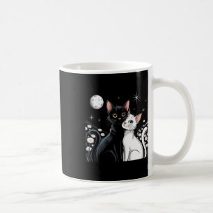 Two Cats Couple Moon Love Hugging Valentine Kitty Coffee Mug