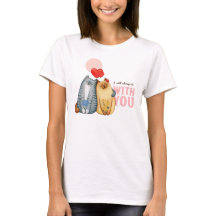 Two cats cuddling with heart shapes and romantic m
