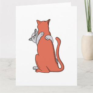 Two Cats Embrace Friendship Card