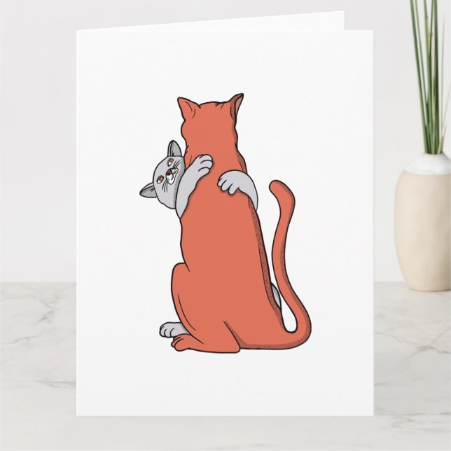 Two Cats Embrace Friendship Card (Front)