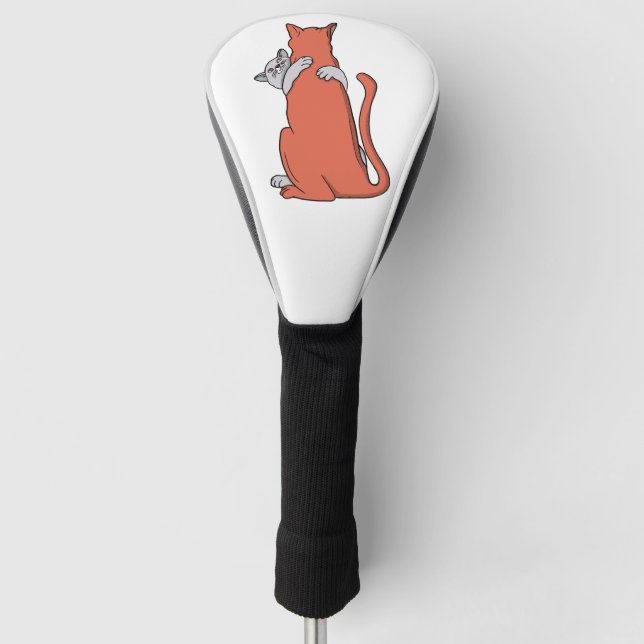 Two Cats Embrace Friendship Golf Head Cover (Front)