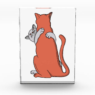 Two Cats Embrace Friendship Photo Block
