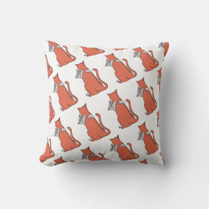 Two Cats Embrace Friendship Throw Pillow