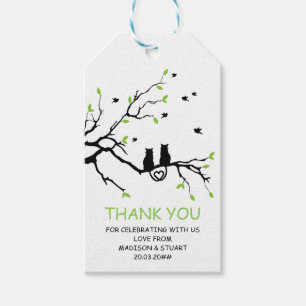 Two Cats In A Tree Black Love Personalized Favour Gift Tags