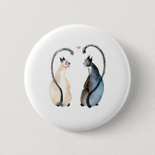 Two Cats in Love 2 Inch Round Button