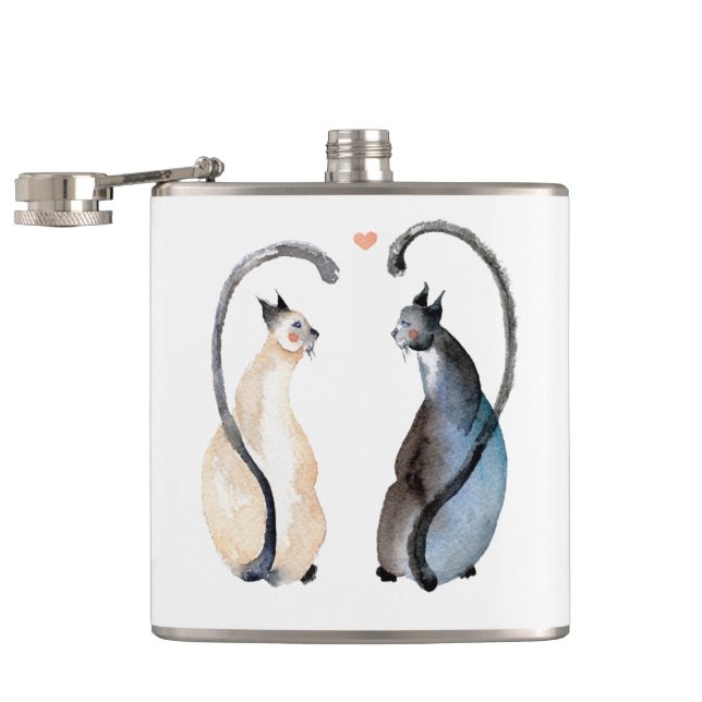 Two Cats in Love Hip Flask (Opened)