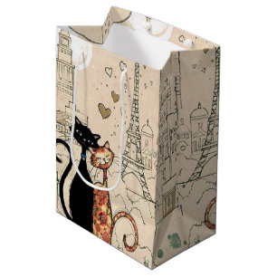 Two Cats in Love Medium Gift Bag