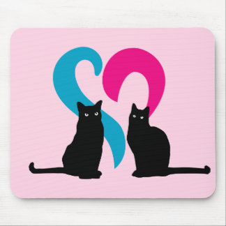 Two cats in love mouse pad