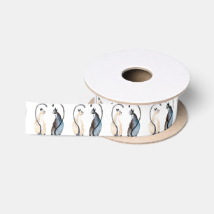 Two Cats in Love Satin Ribbon