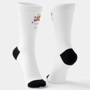 Two Cats In Love Sunset Lesbian Flag Socks