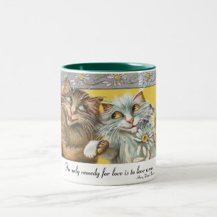 Two Cats In Love Two-Tone Coffee Mug