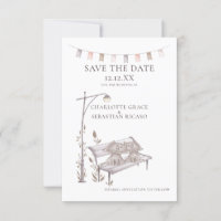 Two Cats on a Bench Animal Save The Date Wedding