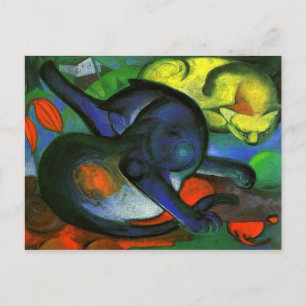 Two Cats Painting Postcard
