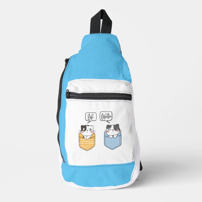 two cats sling bag (Front)
