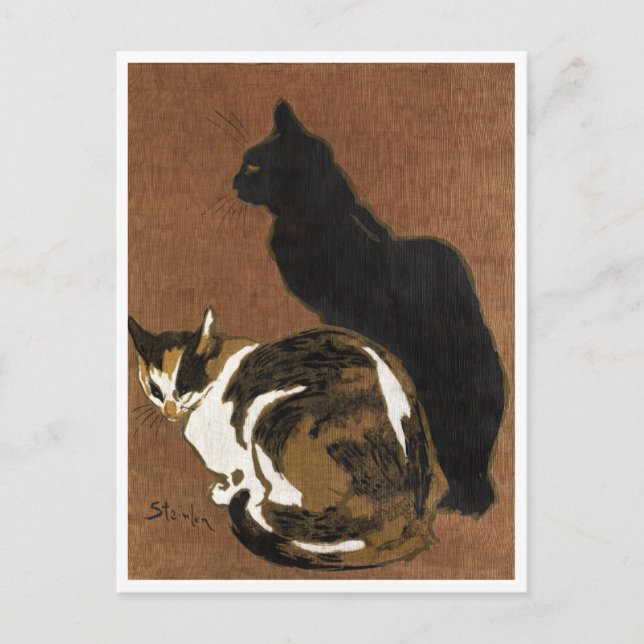 Two Cats Steinlen Postcard (Front)