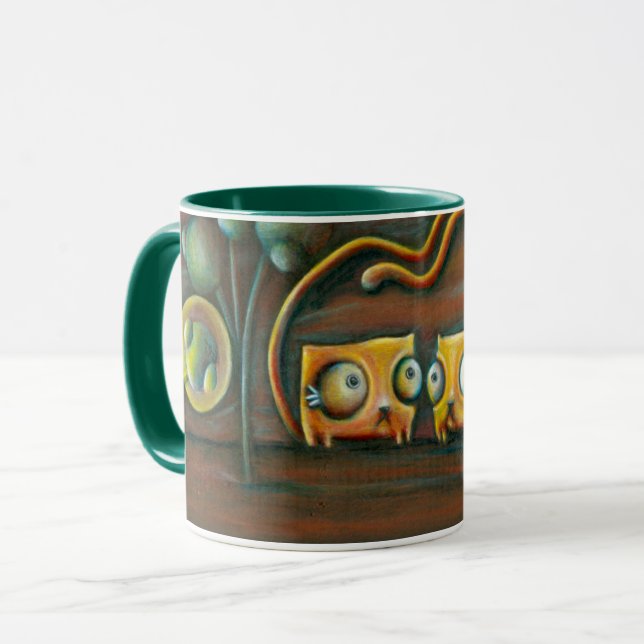 Two Cats Surreal Mug (Front Left)