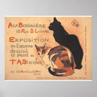 Two Cats T.A. Steinlen French Art Nouveau Poster