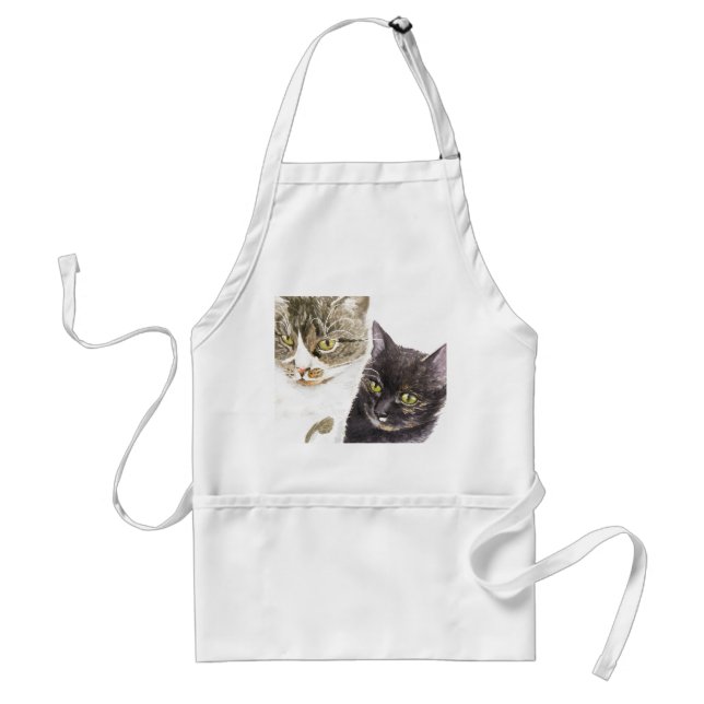 Two cats - tabby and tortie standard apron (Front)