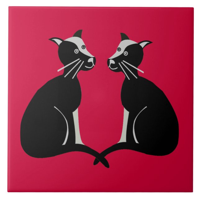 two cats tile (Front)