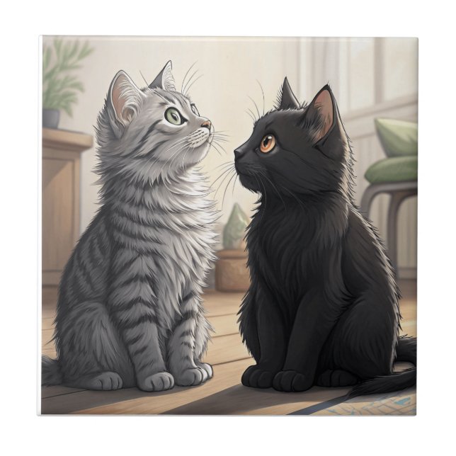 Two Cats Tile (Front)