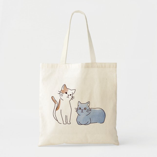 Two cats tote bag (Front)