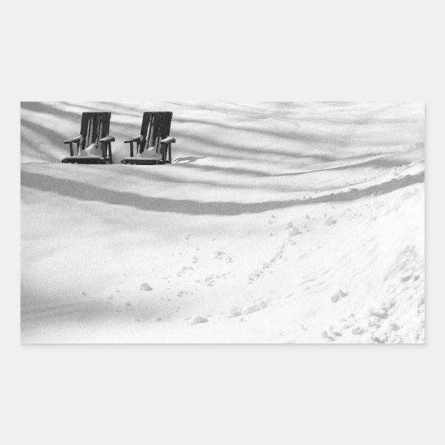 Two Chairs Buried In Snow Sticker (Front)