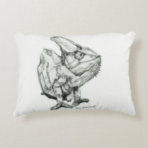 Two Chameleons, Derpy and Sleepy, Double Sided Decorative Pillow