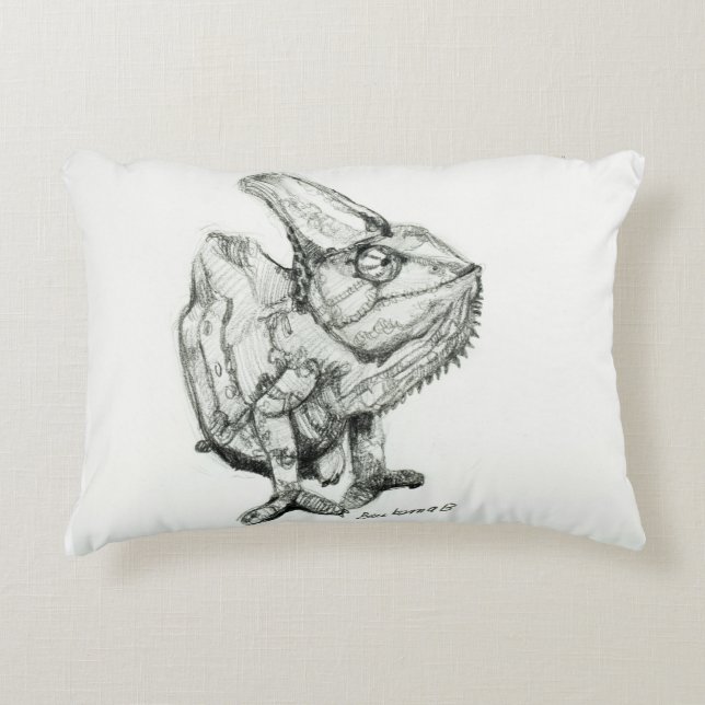 Two Chameleons, Derpy and Sleepy, Double Sided Decorative Pillow (Front)