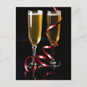 two champagne flute postcard