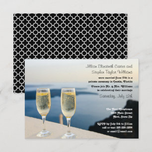 Two Champagne Glasses Photo - 3x5 Wedding Announce Invitation