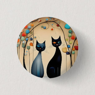 Two Charming Cats 1 Inch Round Button