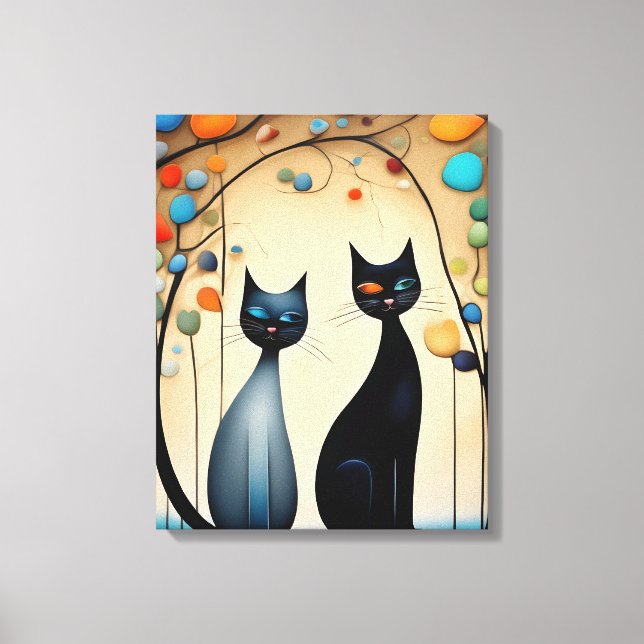  Two Charming Cats Canvas Print (Front)
