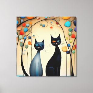  Two Charming Cats Canvas Print