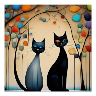 Two Charming Cats Poster