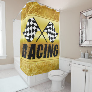 Two chequered racing flags for the competition win