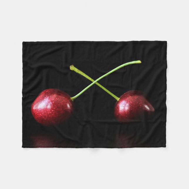 Two Cherries fbcnm Fleece Blanket (Front (Horizontal))