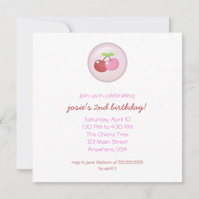 Two Cherries Invitation (Front)