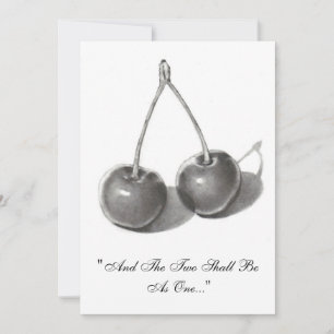 TWO CHERRIES: PENCIL: WEDDING INVITATION
