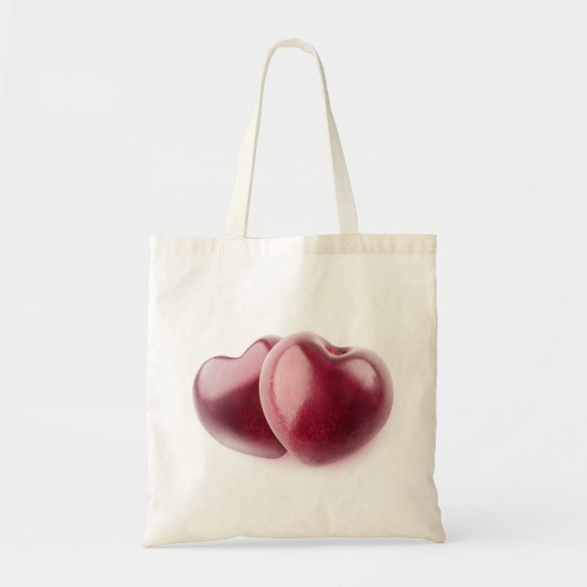 Two cherry hearts tote bag (Front)