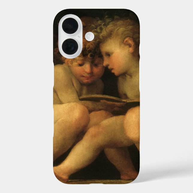 Two Cherubs Reading by Rosso Fiorentino, Angels Case-Mate iPhone Case (Back)