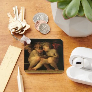 Two Cherubs Reading by Rosso Fiorentino, Angels Keychain