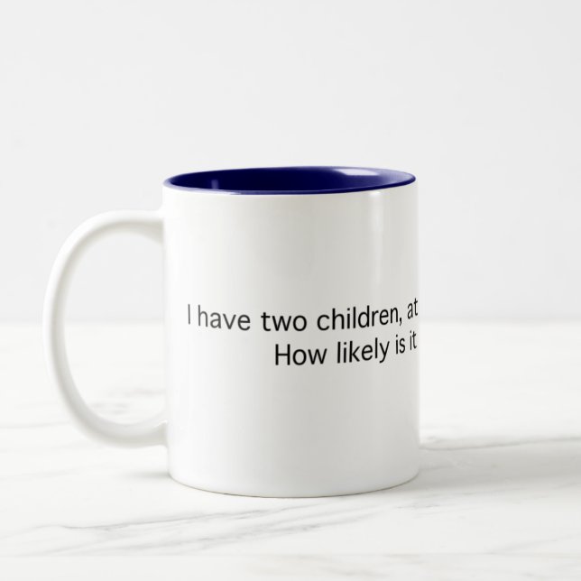 Two Children, One a Boy Two-Tone Coffee Mug (Left)