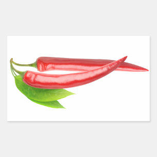 Two chillies with leaf sticker